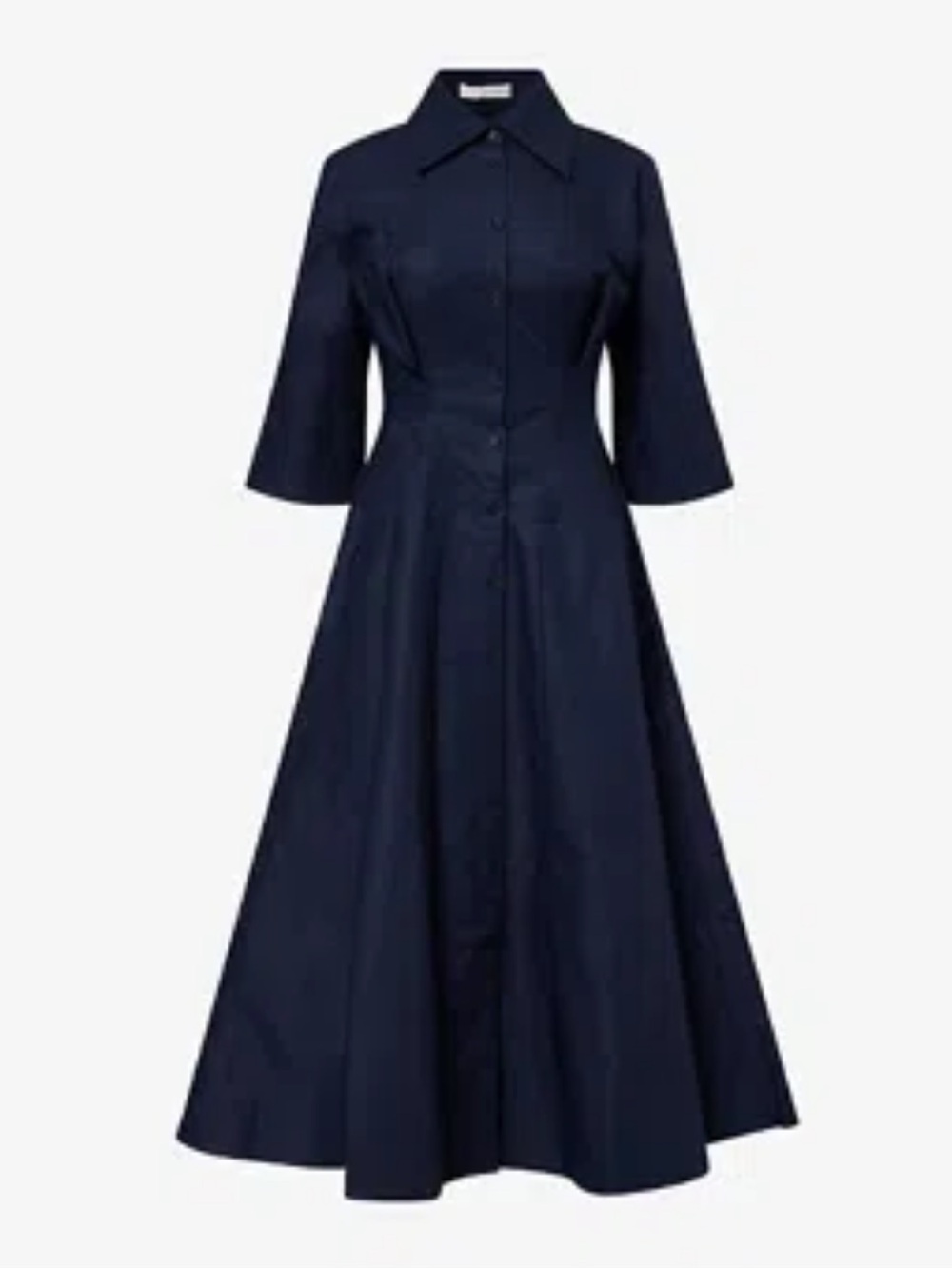 Palmer//Harding Women’s Navy Button-Front Shirt Dress with Bell Sleeves EUC